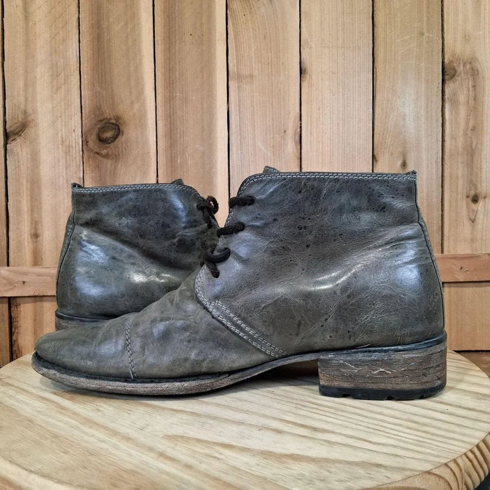 Freebird Gulch Boots Mens 8 Gray Leather Chukka Ankle Lace Up Casual‎
